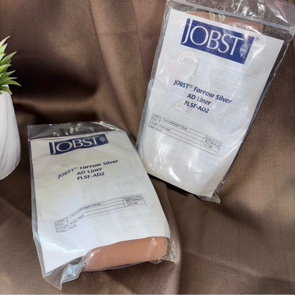 JOBST Farrow Silver AD Liner FarrowWrap® Flesh compression socks 2 pair new